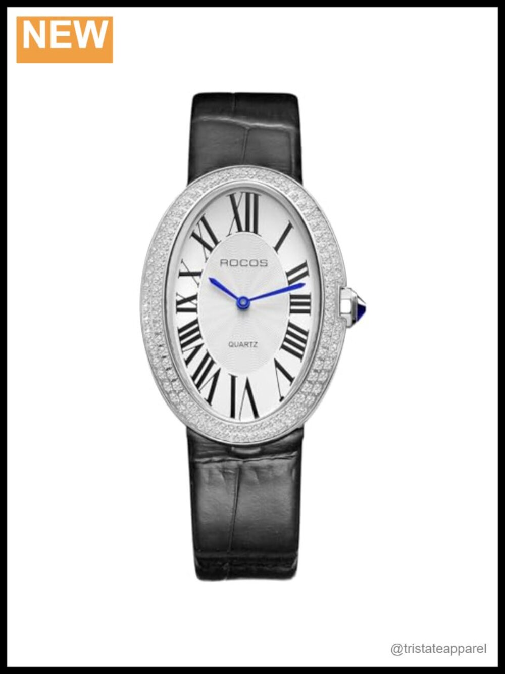 Vintage Ladies Watch Japanese Quartz Analog Leather Strap Waterproof Oval